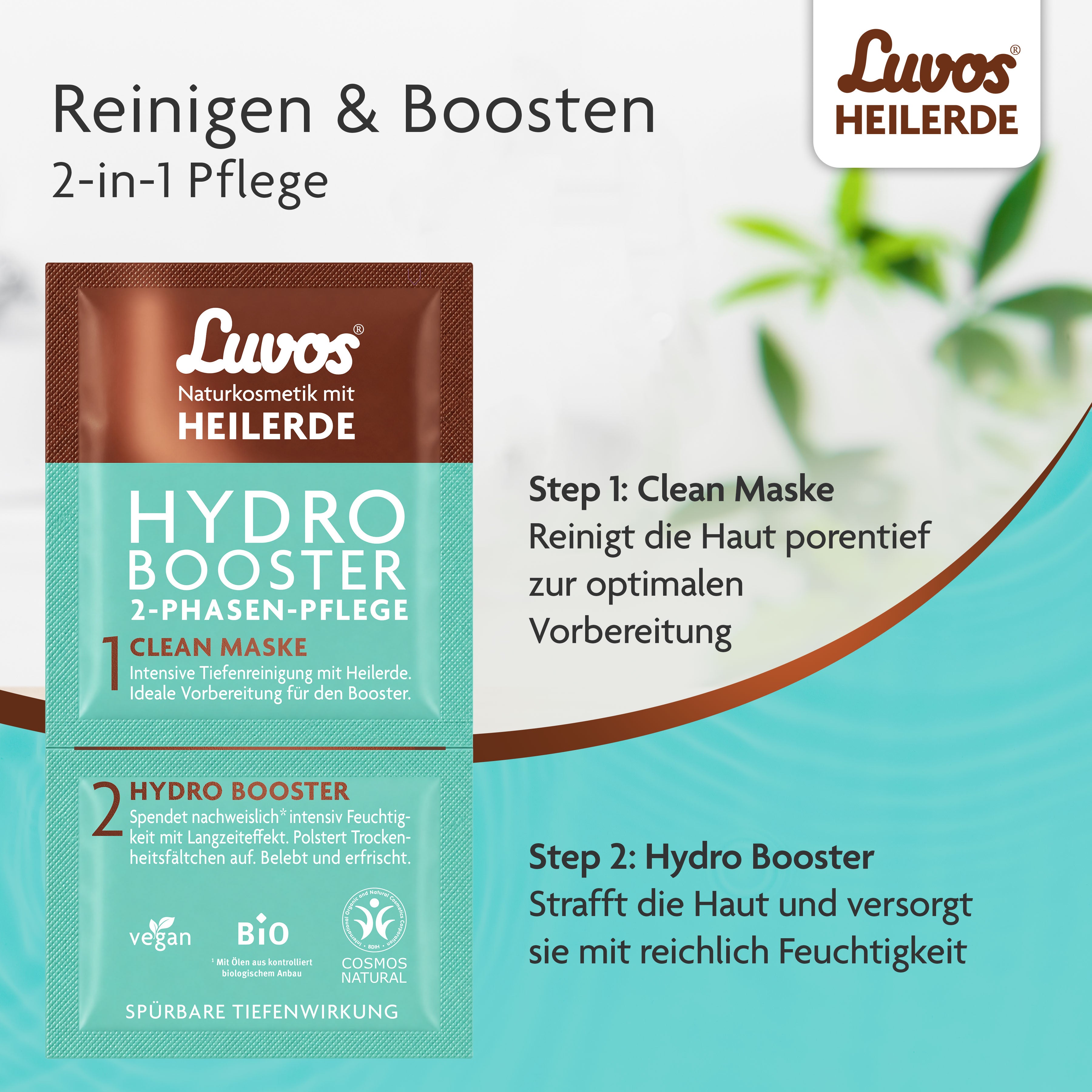 Luvos® Heilerde Naturkosmetik Clean-Maske mit Hydro-Booster (10 Stück)