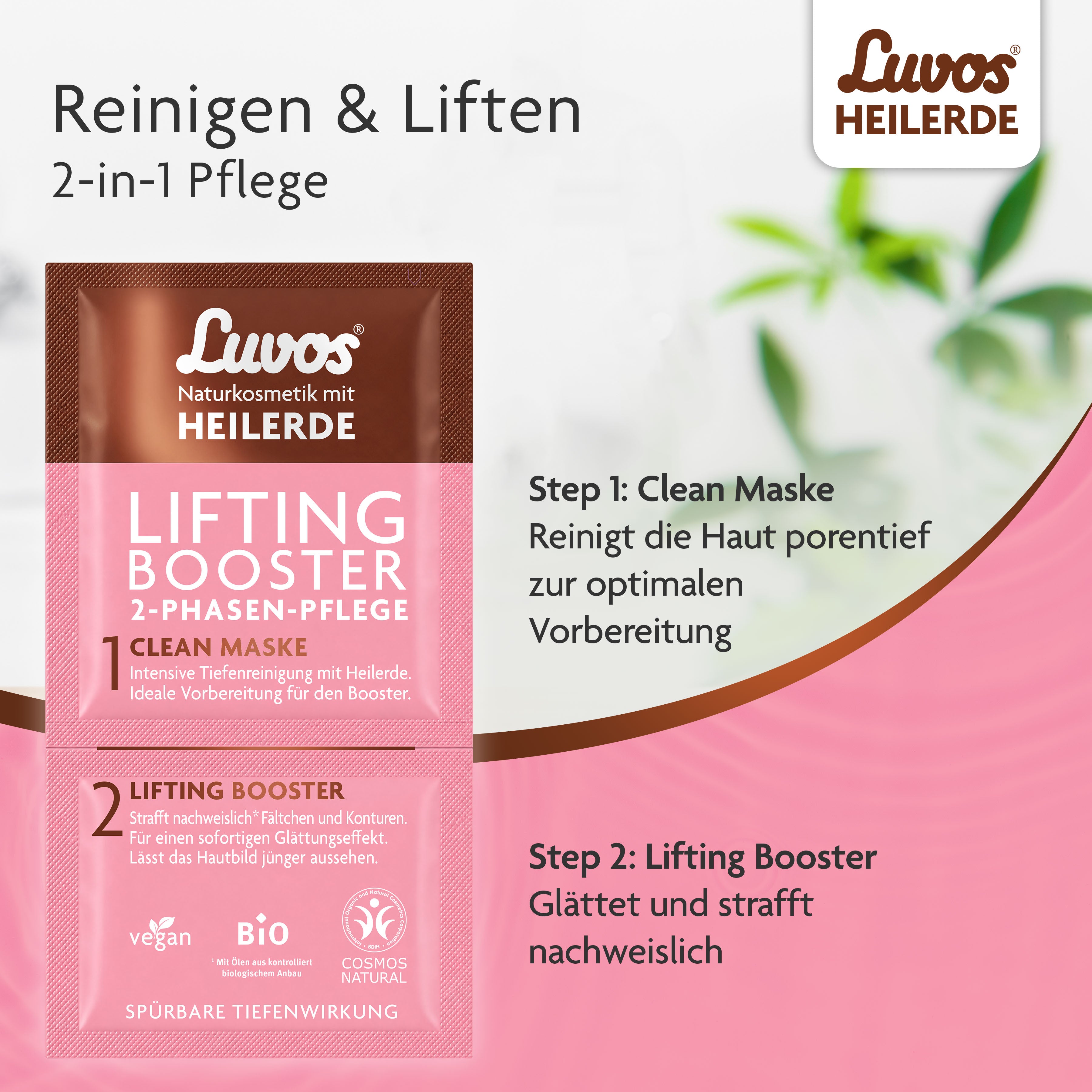 Luvos® Heilerde Naturkosmetik Clean-Maske mit Lifting-Booster (10 Stück)