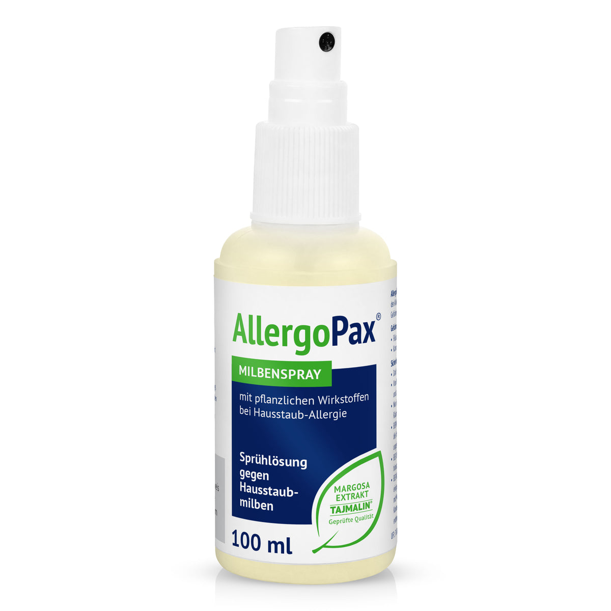 AllergoPax Milbenspray mit pflanzlichem Wirkstoff gegen Hausstaub-Allergie und mit Langzeitschutz.