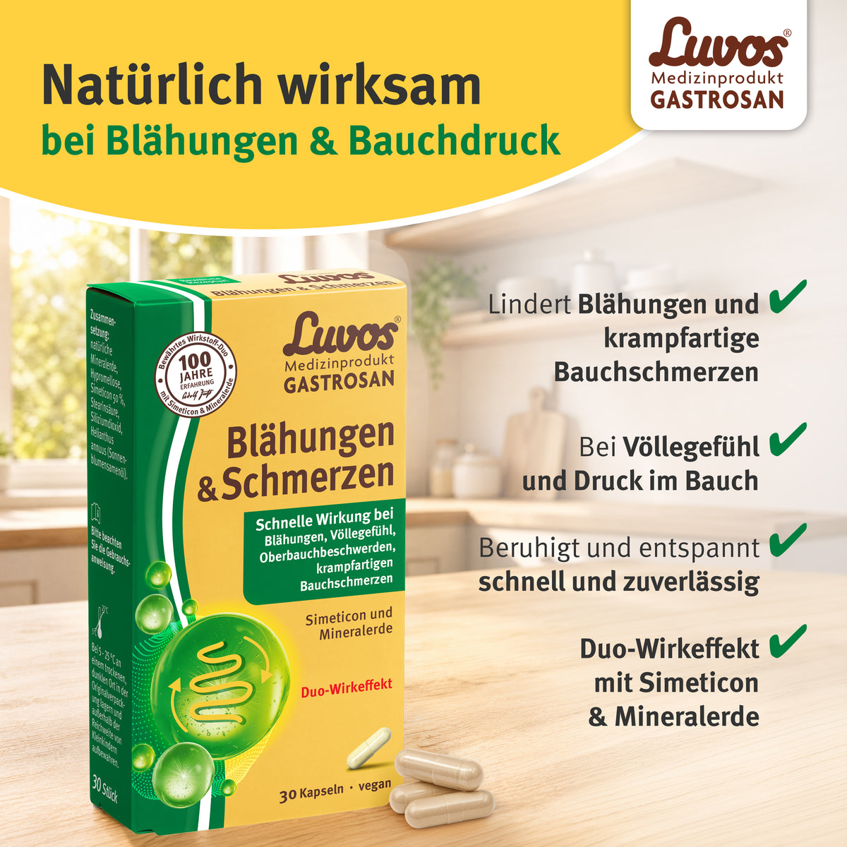 Luvos® Gastrosan Blähungen & Schmerzen Kapseln