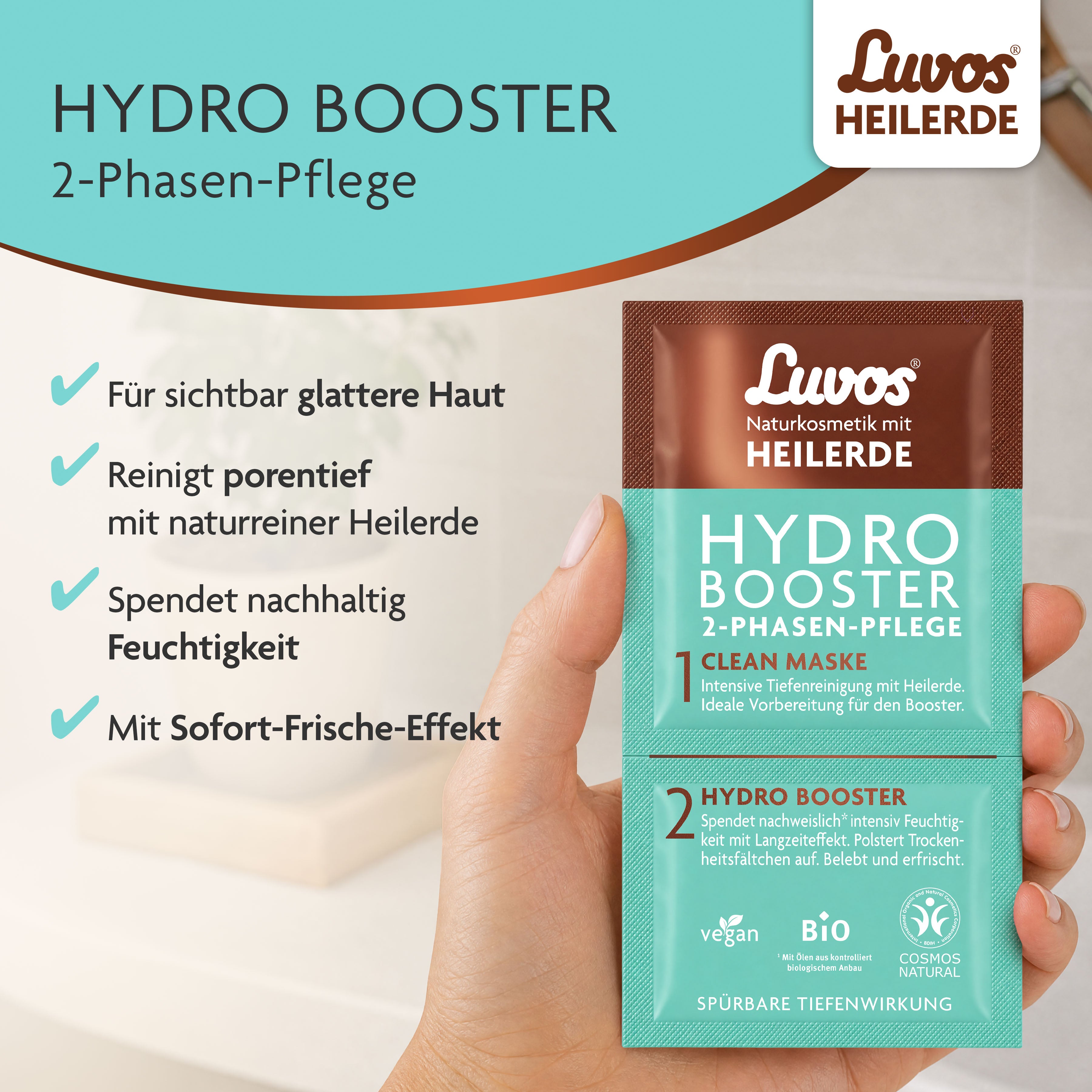 Luvos® Heilerde Naturkosmetik Clean-Maske mit Hydro-Booster (10 Stück)