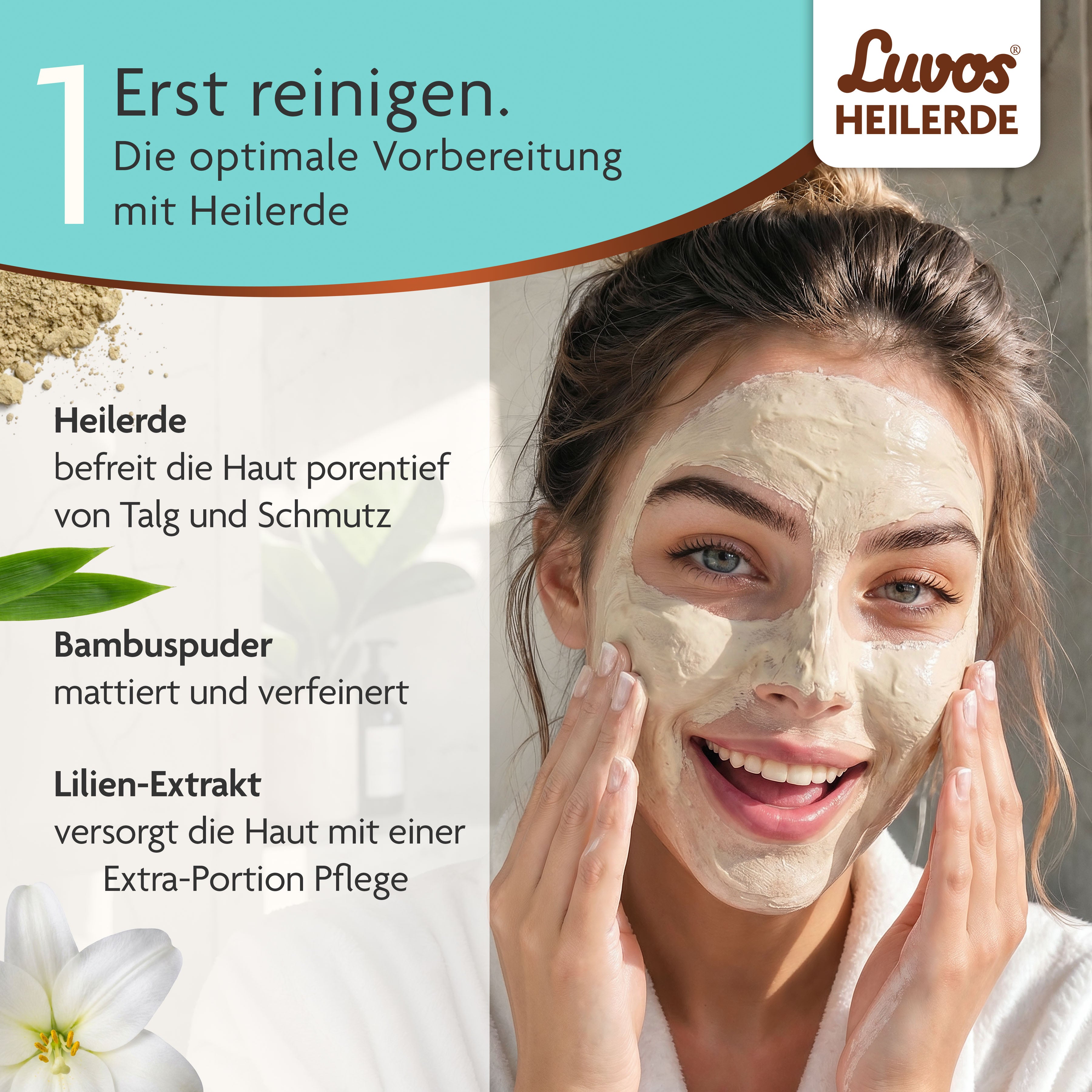 Luvos® Heilerde Naturkosmetik Clean-Maske mit Hydro-Booster (10 Stück)