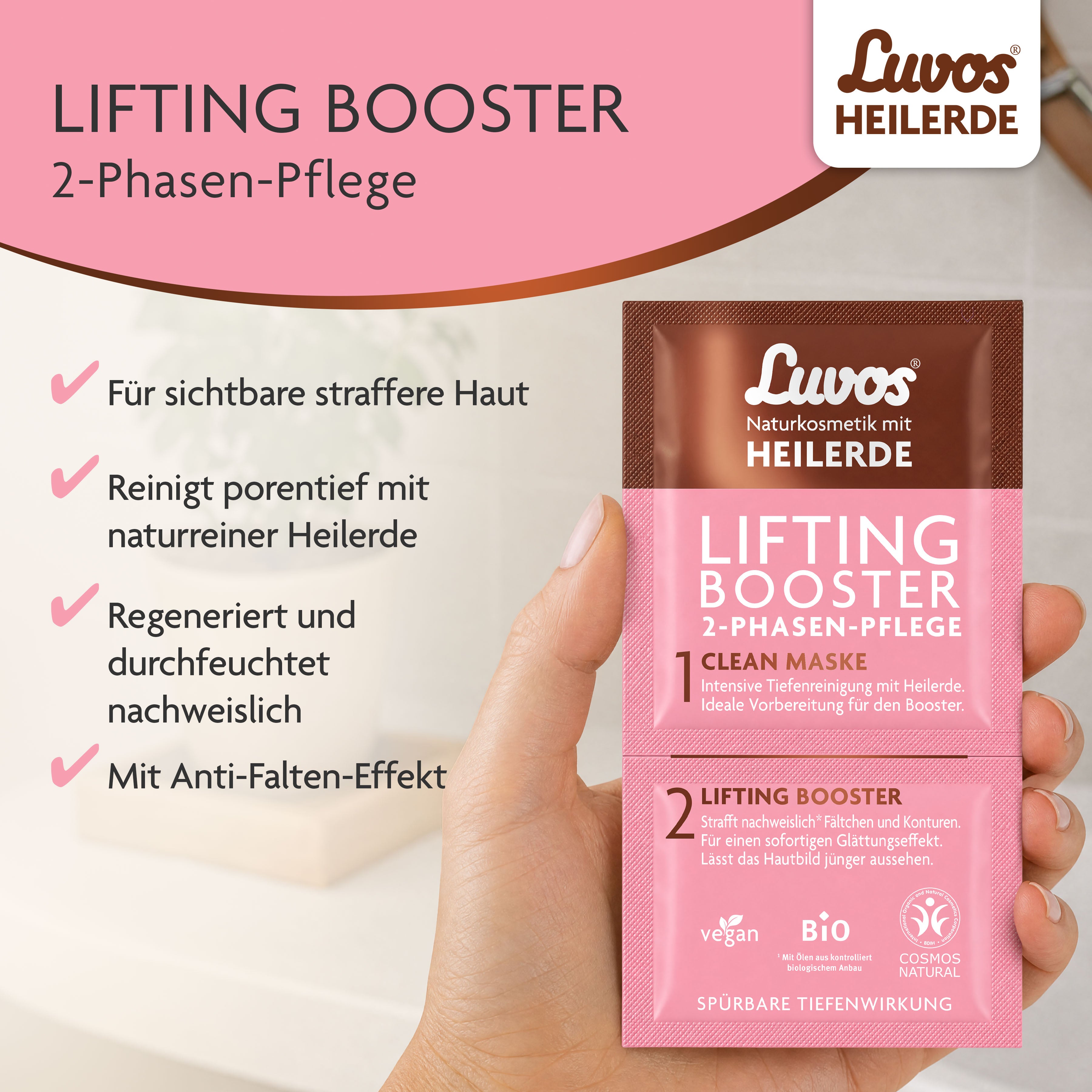 Luvos® Heilerde Naturkosmetik Clean-Maske mit Lifting-Booster (10 Stück)