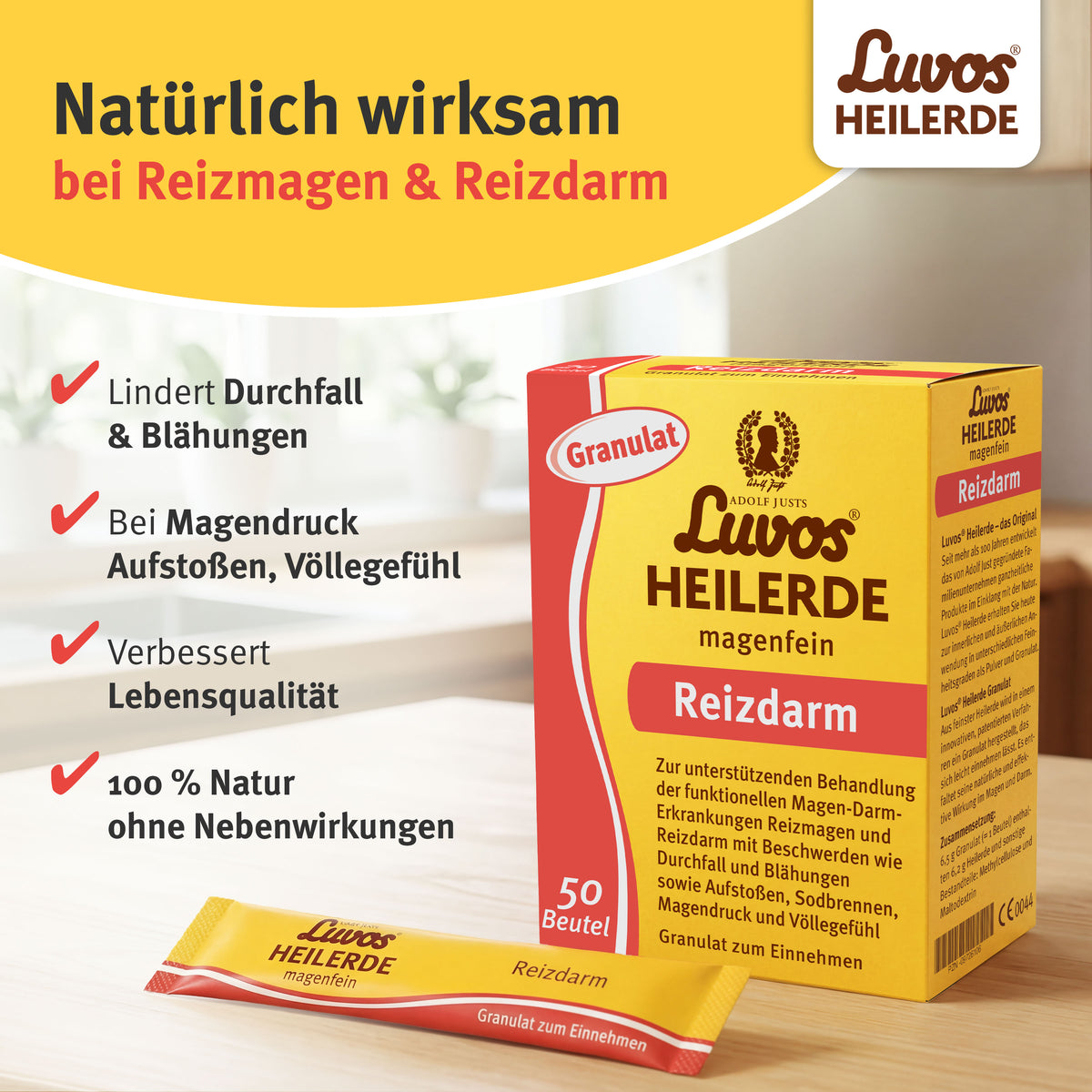 Luvos® Heilerde magenfein Reizdarm Granulat, 50 x 6,5g