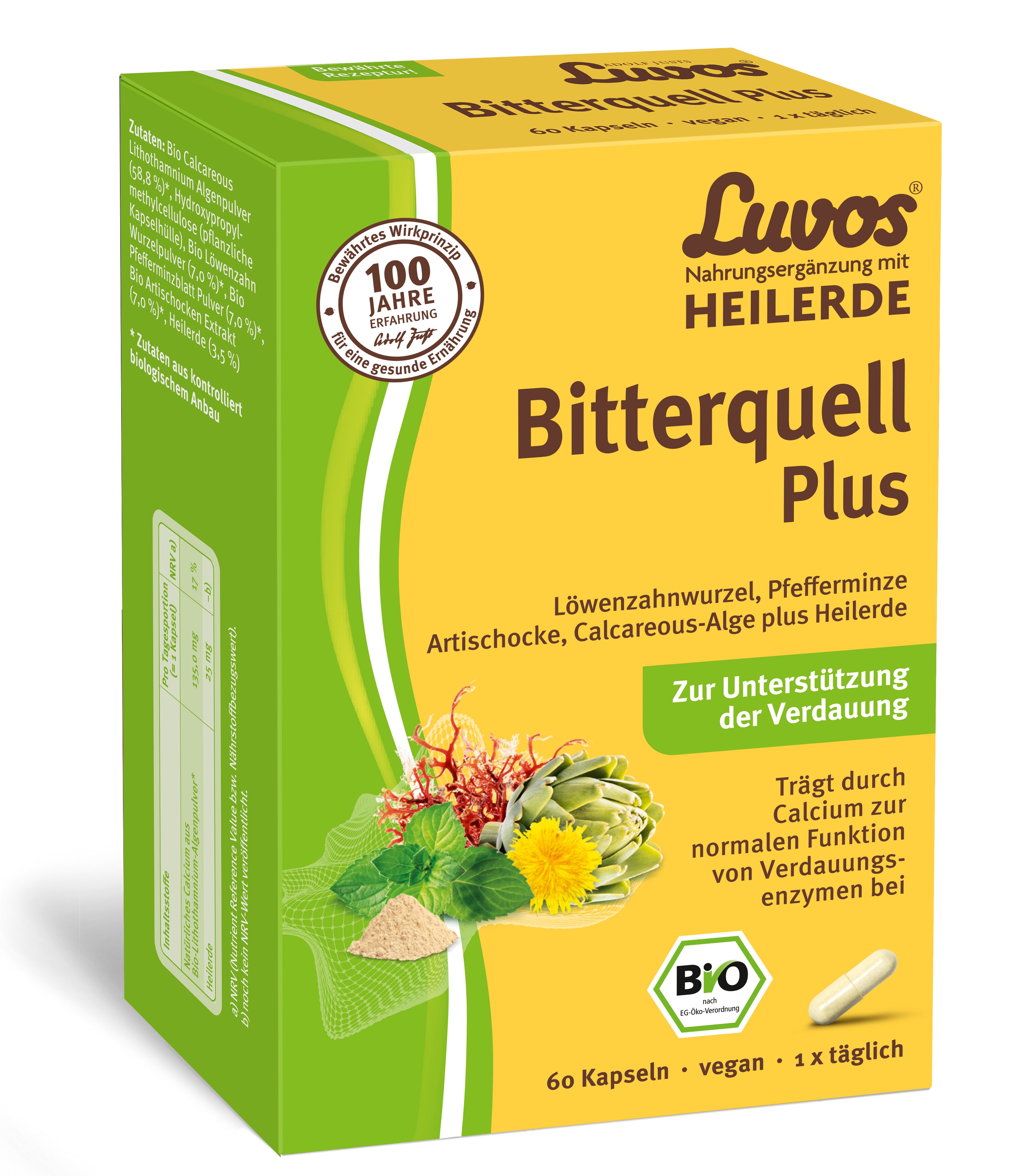 Luvos® Heilerde Bio Bitterquell Plus Kapseln, 60 Stück