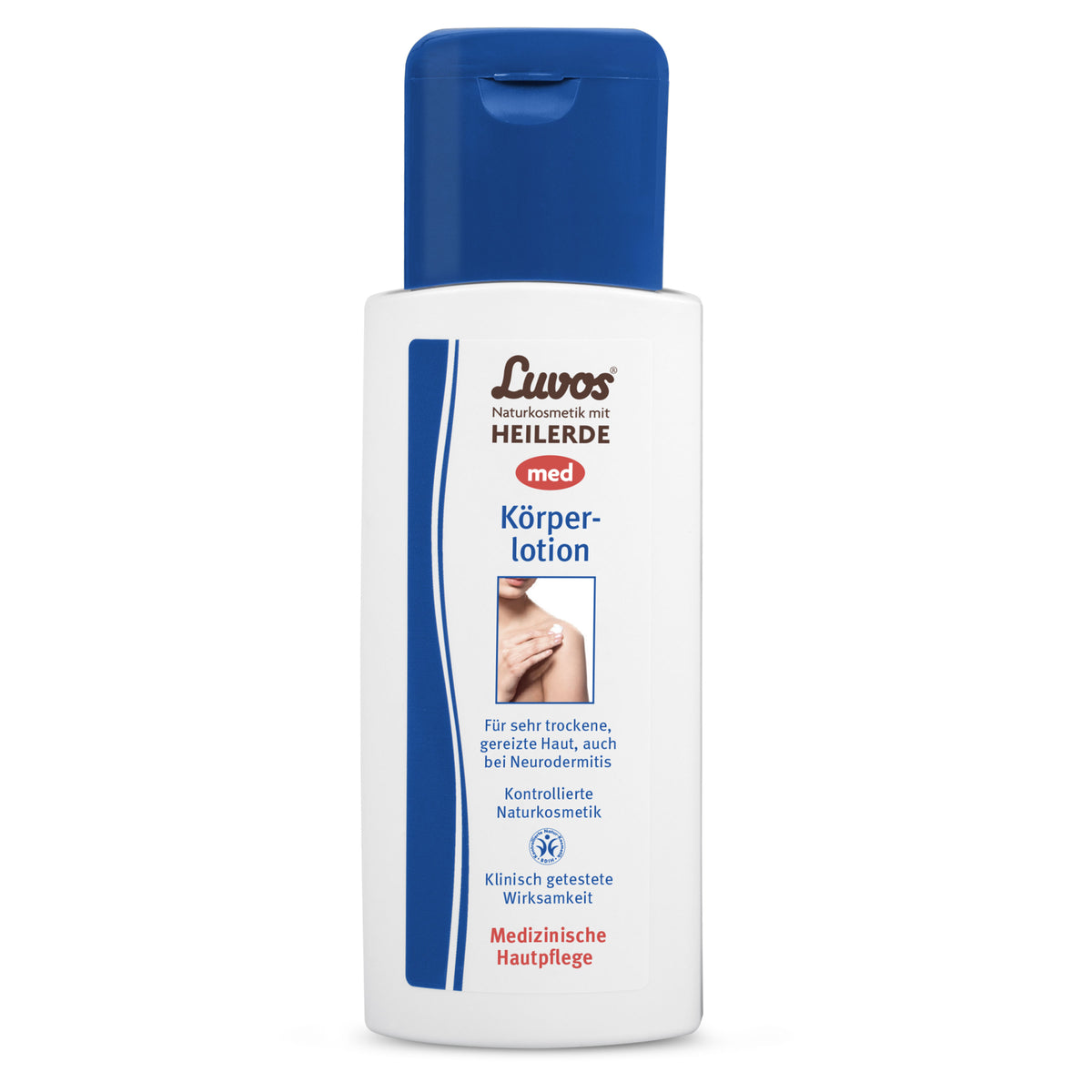 Luvos Heilerde MED Körperlotion 200ml zur Pflege bei Neurodermitis und zur Linderung von Spannungsgefühl.